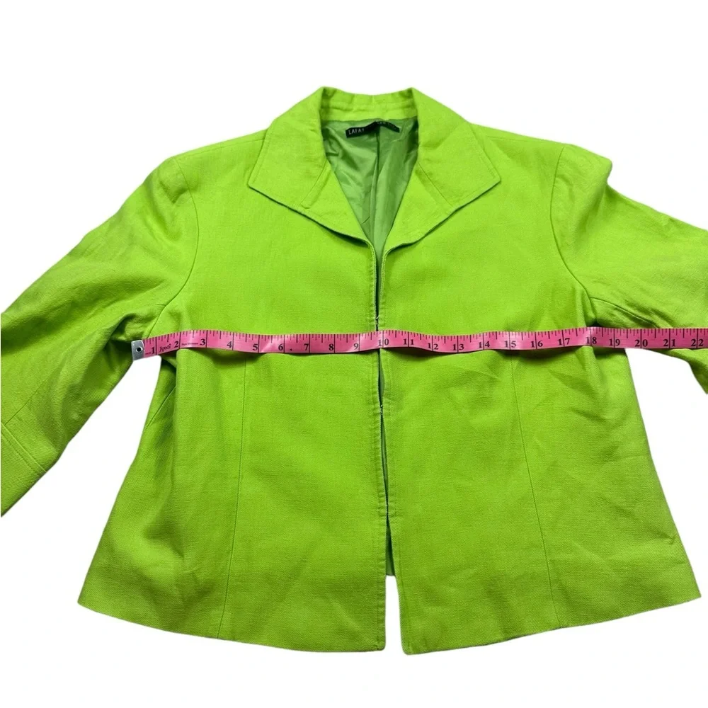 LAFAYETTE 148 NEW YORK: Green Sleeveless Midi Linen Dress &  Blazer Set -size 14